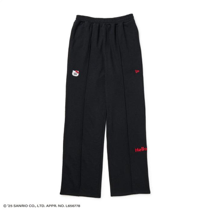 Women's Sweat Straight Pants Hello Kitty Era Face Black. Size S Waist 66 Cm, Size M Waist 70 Cm
