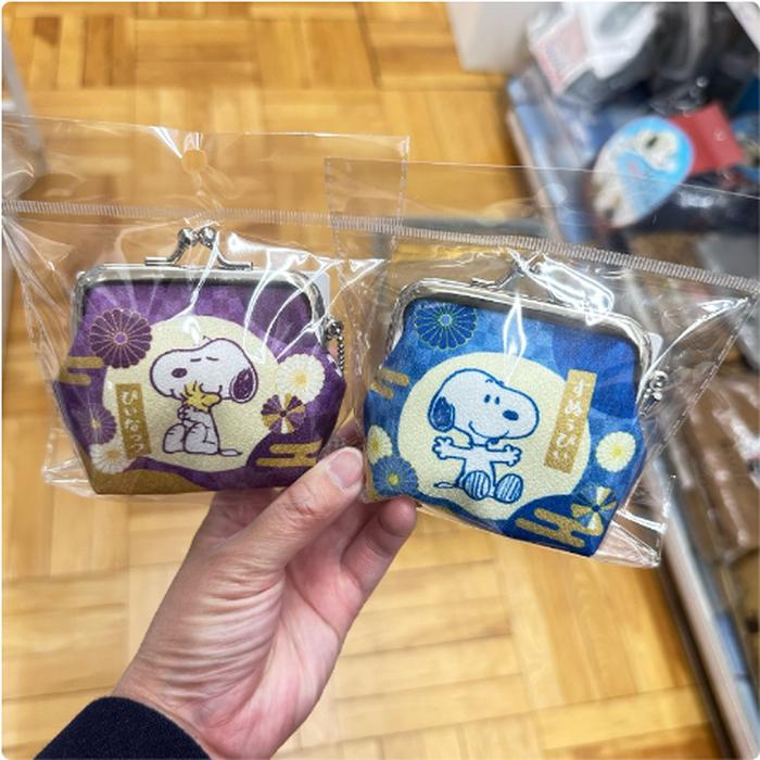 Snoopy Coin Pouch Gamaguchi Purple / Blue @Each