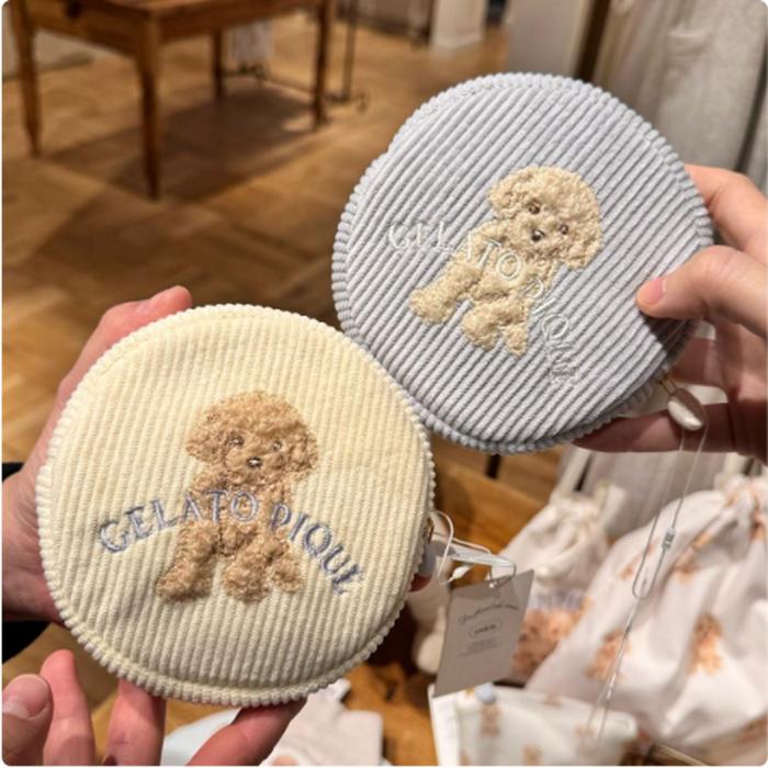 Gelato Pique Poodle Pattern Round Pouch @Each