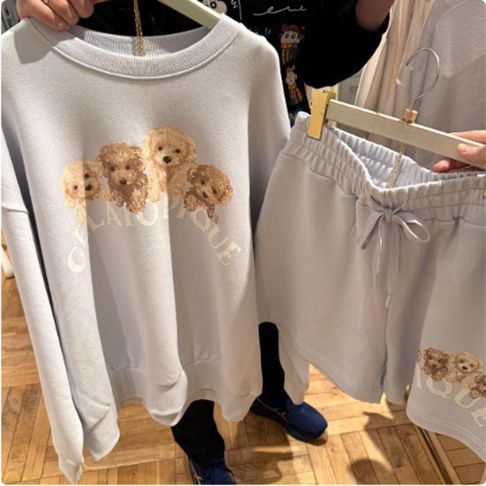 Gelato Pique Poodle Blue, Bust Pullover 136 Cm, Waist Shorts 68 Cm Hip 106 Cm