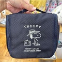 Snoopy Travel Pouch Navy Material Super Water Repellent 