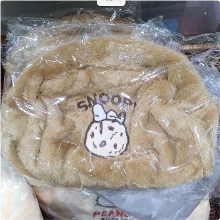 Snoopy Boa Pouch Brown