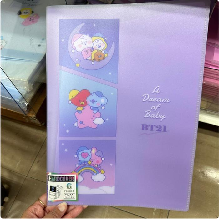 BT21 CLEAR Holder 6 Pocket Purple Files