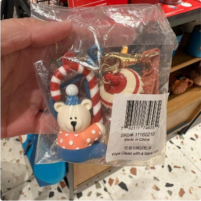 🎄🎁Starbucks Xmas Series - Limited Edition Keychain Thick Rubber Bearista Xmas 