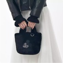 Mickey Mouse Fur Tote 2way Bag Black