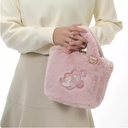 Minnie mouse fur tote 2way bag pink