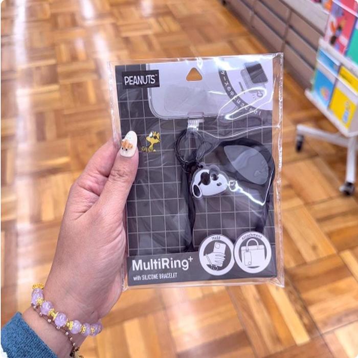 Snoopy Black Multiring with Silicone Bracelet