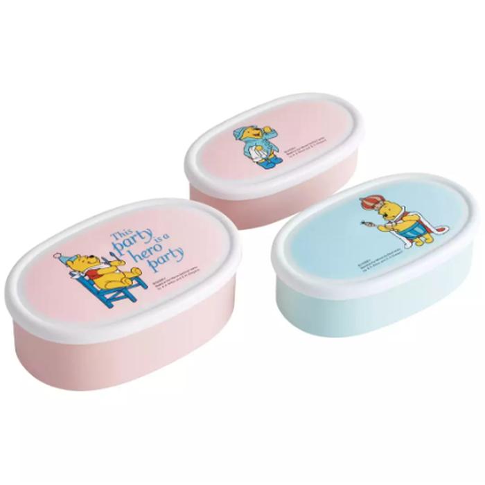Winnie the Pooh Lunch Box set 3 pcs(can enter microwave), Made in Japan