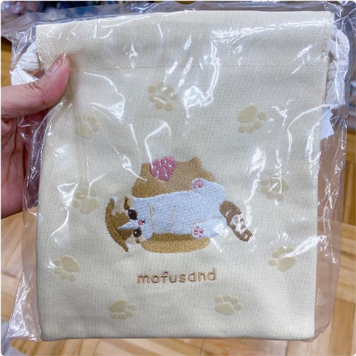 Mofusand Drawstring Pouch Brown