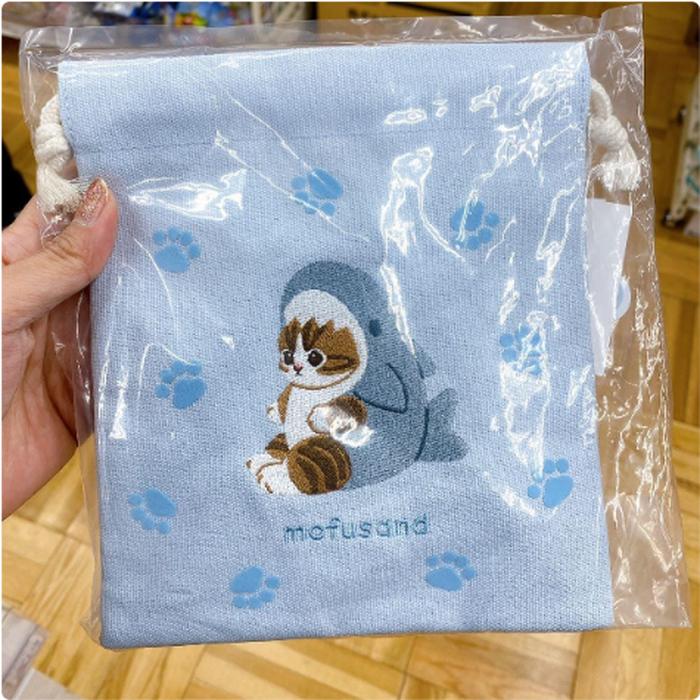 Mofusand Drawstring Pouch Blue