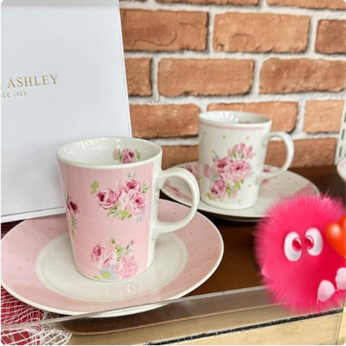 Laura Ashley Cup and Saucer Sets Ceramic get 2 Each 