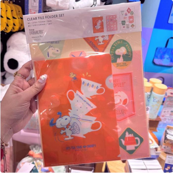 Clear File Folder Set Snoopy Motif A