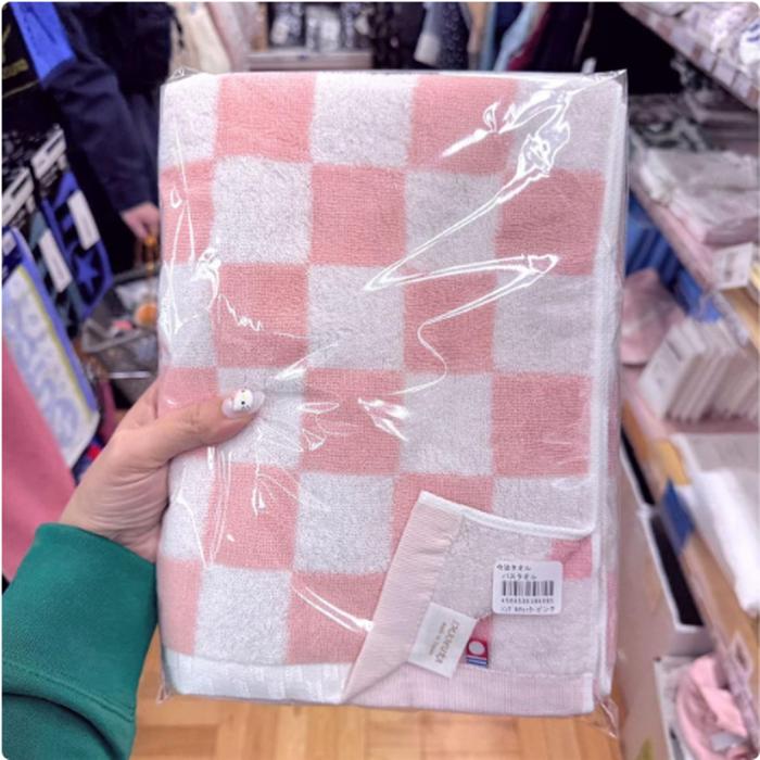 Bath Towel Imabari Japan Pink Motifs