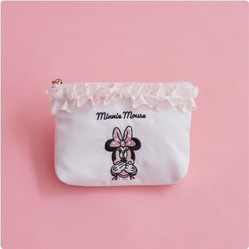 [3/4/2025-21:28-650] Maison De Fleur X Minnie Mouse Embroidered Frill Pouch Light Pink