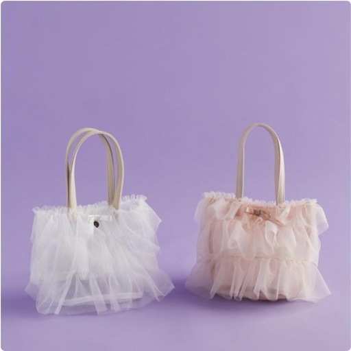 [3/5/2025-08:10-950] Mdf Cotton Candy Frill Tote Bag Ivory / Pink Beige @each