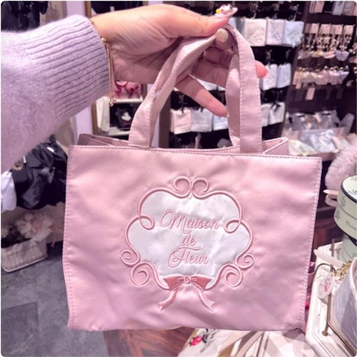 [3/5/2025-08:15-995] Mdf Cotton Candy Embroidered Tote Bag Pink Beige