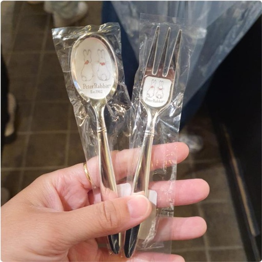 [3/11/2025-15:32-395] Spoon Fork Cake Silver Set Peter Rabbit (get 1 Fork 1 Spoon)