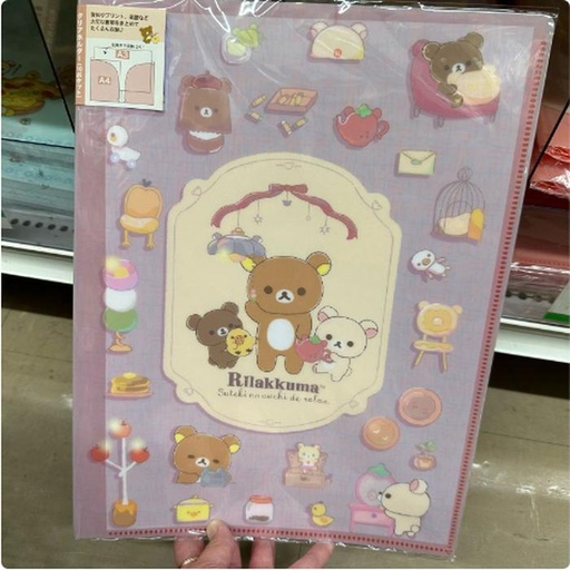 [3/12/2025-10:29-115] Rilakkuma Clear Folder Purple (10 Pockets)