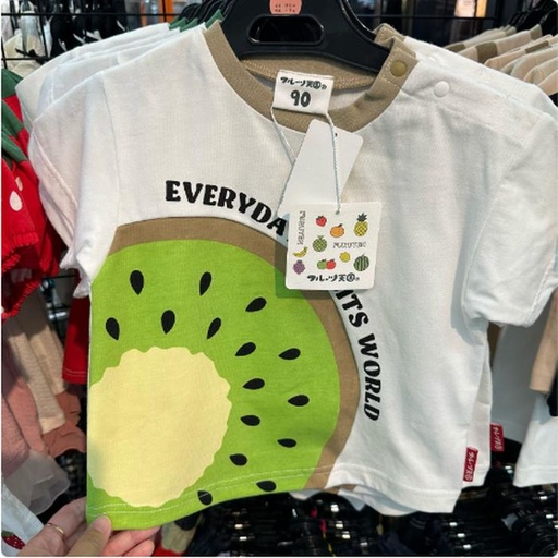 [3/12/2025-11:32-400] Tshirt Kids Kiwi Material Cotton Size 90 - 130 Cm. For Size, You Can Confirm That Is Still Available .