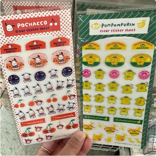 [3/12/2025-15:51-None65] Pochacco / Pompompurin Clear Sticker Sheet Fruits 