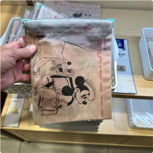 [3/13/2025-20:36-160] Mickey Pluto Motif Drawstring Pouch