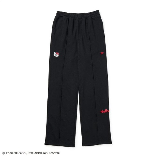 [3/15/2025-09:28-None1350] Women's Sweat Straight Pants Hello Kitty Era Face Black. Size S Waist 66 Cm, Size M Waist 70 Cm