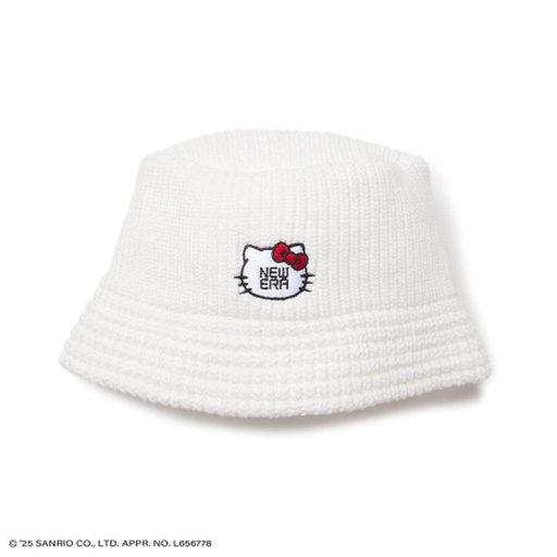 [3/15/2025-09:47-760] Knit Bucket Hat Hello Kitty Era Face White Size S/M And M/L