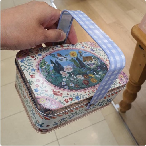 [16/03/2025-14:51-450] Tea Time Basket Tin Case Set Cookie & Black Tea Motif B Set