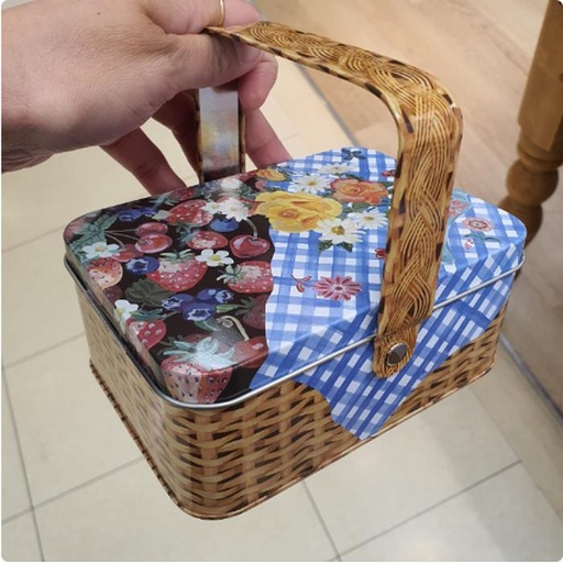 [16/03/2025-14:51-455] Tea Time Basket Tin Case Set Cookie & Black Tea Motif B Set
