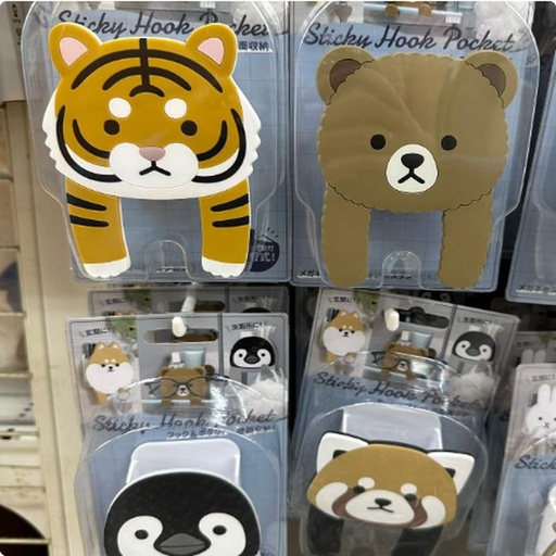 [10/1/2024-10:42-160] Sticky Hook Pocket Tiger / Bear / Penguin / Racoon