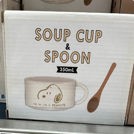 [10/2/2024-16:59-280] Snoopy Soup Ceramic Cup & Spoon Wood Set 350 ml