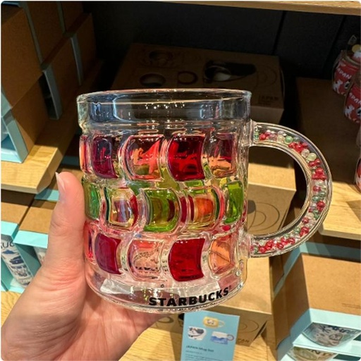 [11/1/2024-05:56-590] Holiday Bead Handle Heat Resistant Glass Mug 370ml