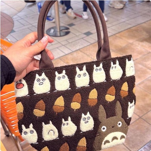 [11/3/2024-11:18-705] Totoro Hokomoko Embroidery Series Tote Bag Brown