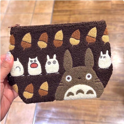[11/3/2024-12:02-560] Totoro Hokomoko Embroidery Series Pouch Brown
