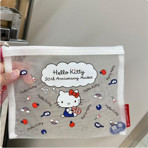 [11/3/2024-15:06-275] Hello Kitty mesh flat pouch white