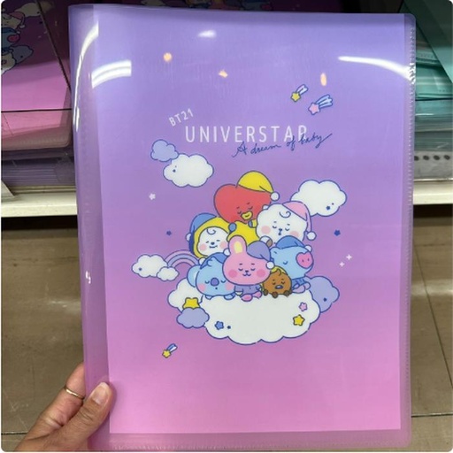 [11/9/2024-12:11-125] BT21 CLEAR Holder Pocket File Purple (fill in several pocket files)