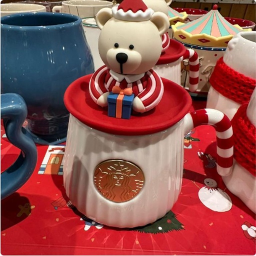 [11/15/2024-08:25-840] 🎄🎁Starbucks Xmas Series - Ceramic Cup with Silicon Bearista Cuteee Cover 