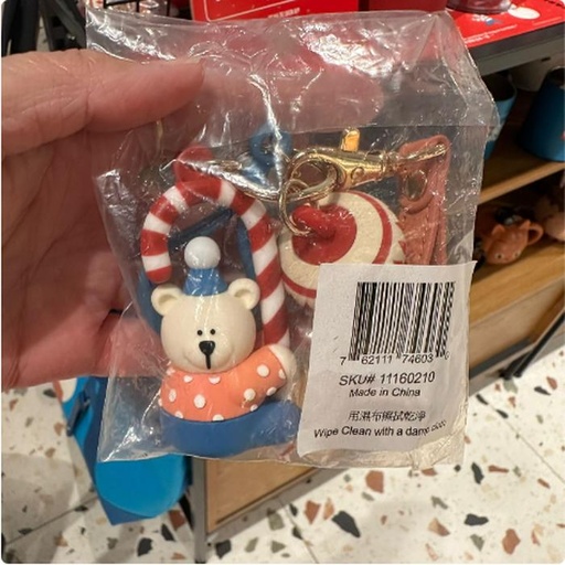 [11/15/2024-08:25-350] 🎄🎁Starbucks Xmas Series - Limited Edition Keychain Thick Rubber Bearista Xmas 