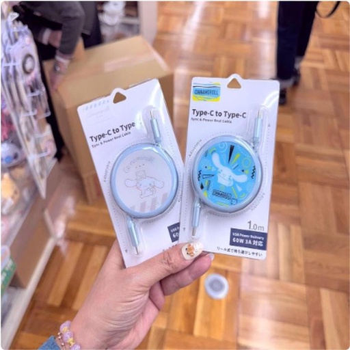 [12/11/2024-19:40-380] Cinnamoroll Sync & Power Reel Cable Type C To C 