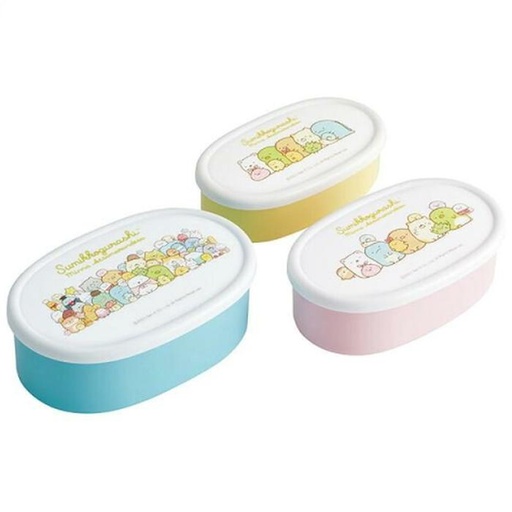 [12/13/2024-20:54-180] Sumikko Gurashi Rame Motif Lunch Box set 3 pcs(can enter microwave), made in Japan
