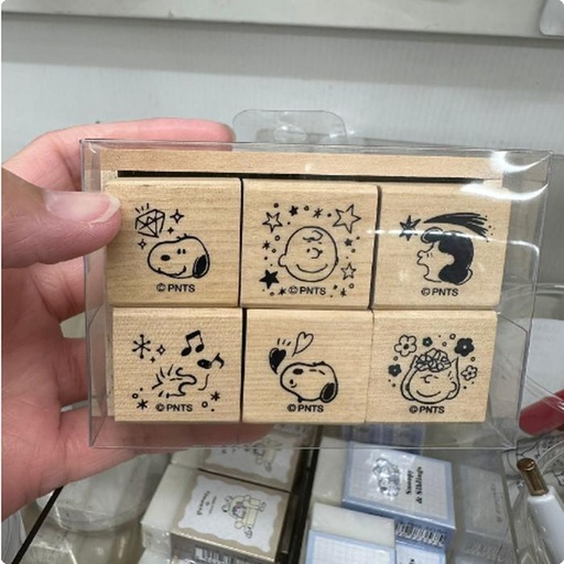 [1/25/2025-14:11-250] Wooden Stamp Snoopy set contents 6 pcs