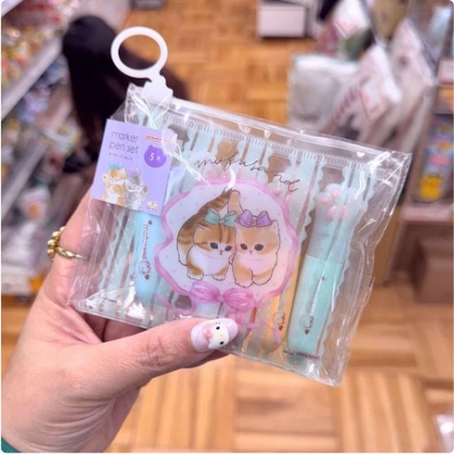 [1/20/2025-12:48-135] Marker Pen Set Mofusand with Cute Case contents 5 pcs motif B