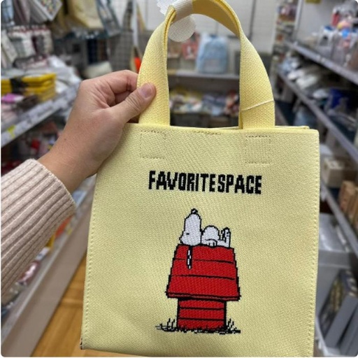 [1/20/2025-14:00-620] Knit Tote Bag Snoopy Yellow