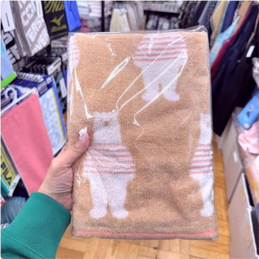 [1/21/2025-16:06-380] Bath Towel Imabari Japan Motif Animal Bear Brown