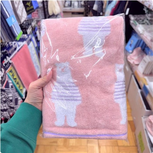[1/21/2025-16:06-380] Bath Towel Imabari Japan Motif Animal Bear Pink