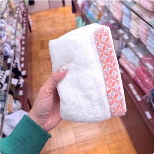 [1/21/2025-16:18-245] Face Towel Uchino White Orange Made in JP