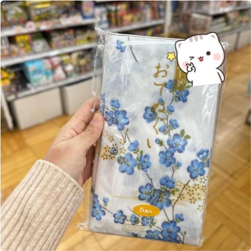 [1/21/2025-17:05-250] Tenugui size 88 x 35 cm Flower Blue