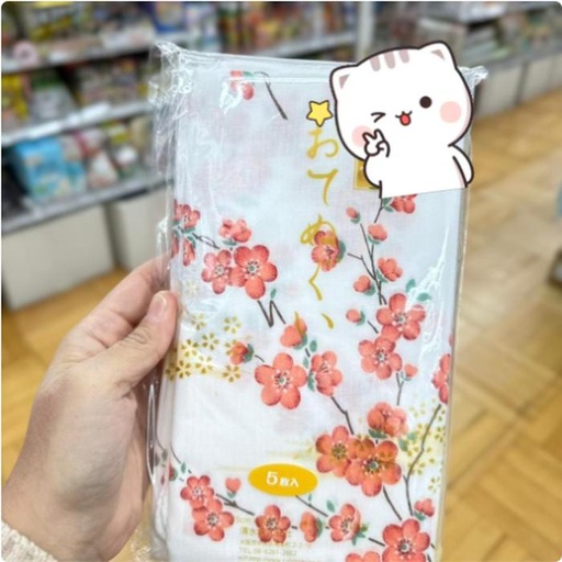 [1/21/2025-17:06-250] Tenugui size 88 x 35 cm Flower Pink